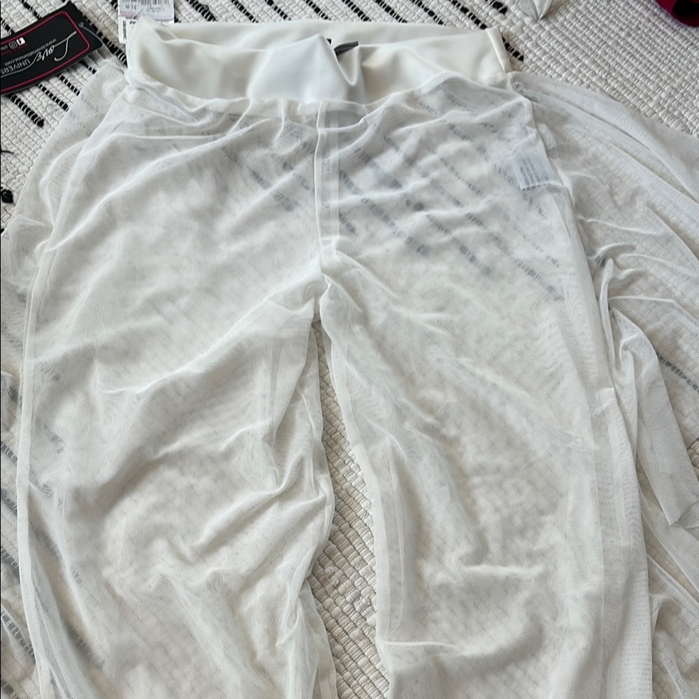 Sheer White Mesh Pants Bikini Cover up